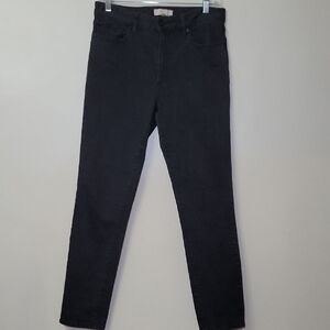 Tory Burch Women Dark Gray Skinny Denim Jeans Logo Back Pocket Size 30
